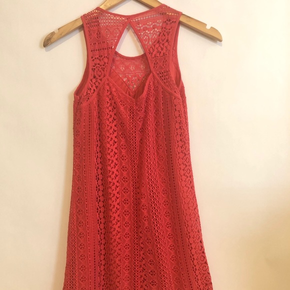 Red/coral summer dress - Picture 2 of 2